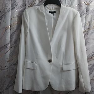 DKNY Collarless One Button Blazer